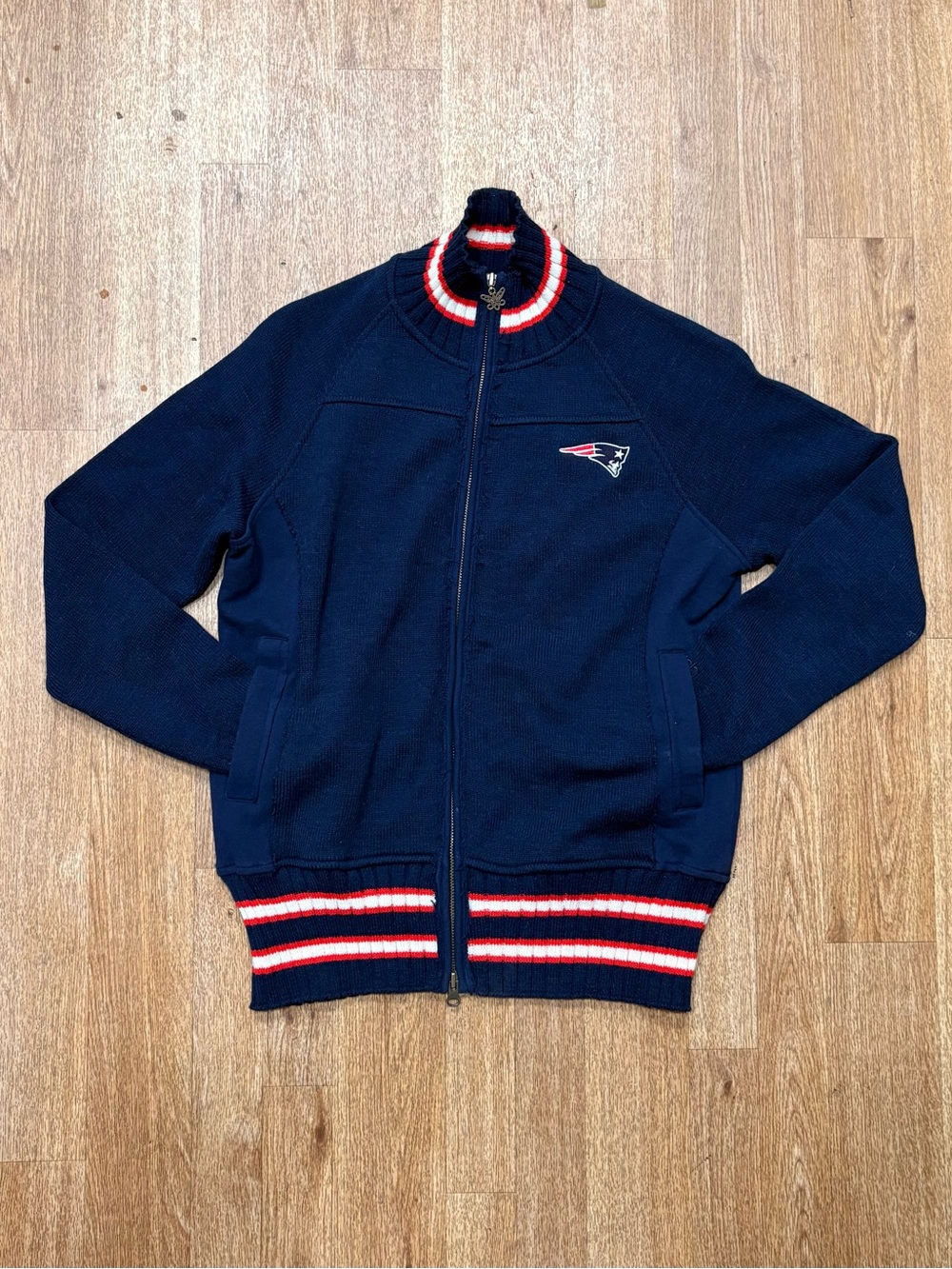 New England Patriots Navy Zip-Front Stadium Jacket